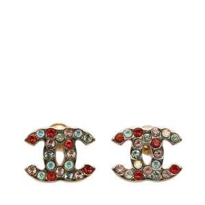 Chanel Cc Logo Stud Earrings Metal #256739C70B